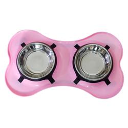 Bnc-14050 Spill Proof Pet Double Diner By - Pink & Black