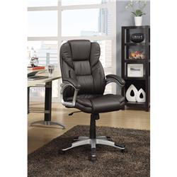 Bm159036 Executive High-back Leather Chair, Dark Brown