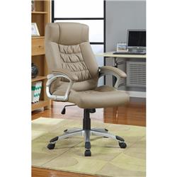 Bm159047 Leather Faced Executive High-back Chair, Beige