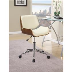 Bm159076 Contemporary Small-back Home Office Chair, Beige & Walnut