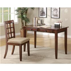 Bm159085 Transitional Wooden Desk Set, Brown - 2 Piece