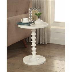 Bm157294 Astonishing Side Table With Round Top, White