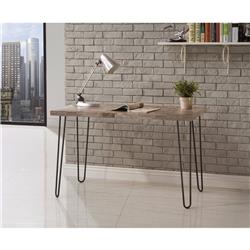 Bm159111 Industrial Style Writing Desk With Hairpin Metal Legs, Brown