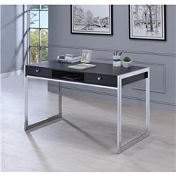 Bm159146 Contemporary Style Wood & Metal Writing Desk, Gray
