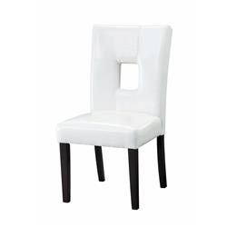 Bm160858 Modern Dining Side Chair With Upholstered Seat & Back, White - Set Of 2