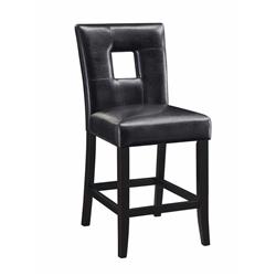 Bm160859 Classy Counter Height Chair With Vinyl Cushion, Black - Set Of 2