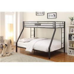 Bm163496 Metal Twin Extra Large & Queen Bunk Bed, Black Sand