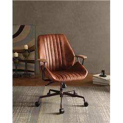 Bm163559 Metal & Leather Executive Office Chair, Cocoa Brown