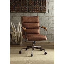 Bm163560 Metal & Leather Executive Office Chair, Retro Brown