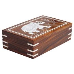 Bm113369 Handmade Wooden Jewelry Box Elephant Greeting - Decorative Box & Treasure Chest, Brown