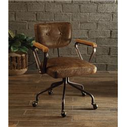 Bm163666 Metal & Leather Executive Office Chair, Brown