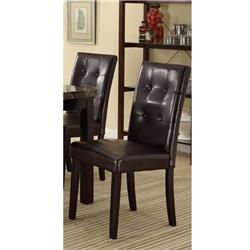 Bm171501 39 X 18 X 25 In. Faux Leather Dining Side Chair In Pine, Dark Brown - Set Of 2