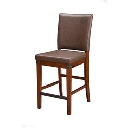 Bm171952 42.5 X 23 X 22 In. Rubberwood Counter Height Chairs With Footrest, Brown - Set Of 2