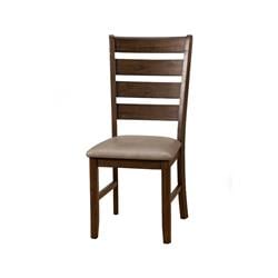 Bm171955 40.5 X 18 X 21.5 In. Wooden Side Chairs With Laddder Back Design, Brown - Set Of 2