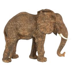 10 X 5 X 13 In. Polyresin Walking Elephant Accent, Brown