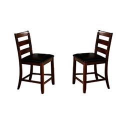 Bm170328 41 X 18 X 18 In. Ladder Back Wooden Pub Chair With Footrest - Dark Brown, Set Of 2