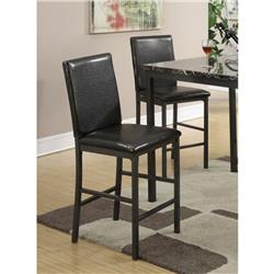 Bm171196 40 X 18 X 19 In. Faux Leather High Chairs With Foot Rest - Black, Set Of 2
