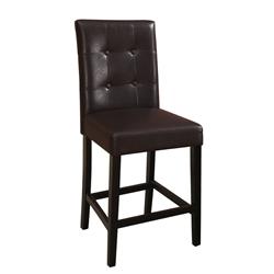 Bm171197 40 X 18 X 22 In. Wooden Height Chair With Button Tufted Back - Brown, Set Of 2
