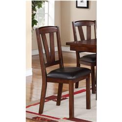 Bm171214 39 X 18 X 21 In. Solid Wood Leather Seat Side Chair - Brown, Set Of 2