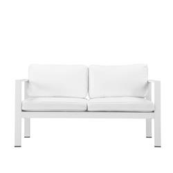 Bm172086 30 X 27 X 54 In. Upholstered Anodized Aluminum Sofa - White