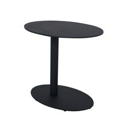 Bm172102 18 X 15 X 20 In. Metal Outdoor Side Table With Oval Top & Base - Black