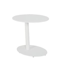 Bm172103 18 X 15 X 20 In. Metal Outdoor Side Table With Oval Top & Base - White