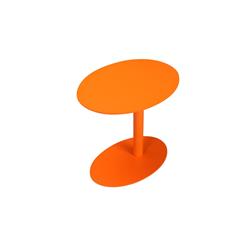 Bm172104 18 X 15 X 20 In. Metal Outdoor Side Table With Oval Top & Base - Orange