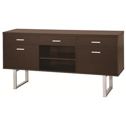 Bm172240 30 X 60 X 15.5 In. 5 Drawer Credenza Desk, Cappuccino