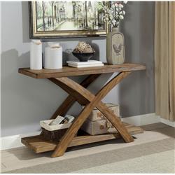 Bm183134 Wooden Sofa Table With Angled X-shaped Base, Antique Light Oak Brown - 30 X 48 X 18 In.