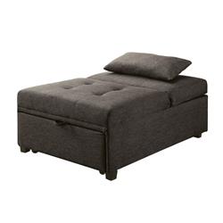 Bm183224 Fabric Upholstered Lift Up Futon Sofa With Pillow, Dark Gray - 34 X 43.5 X 31 In.