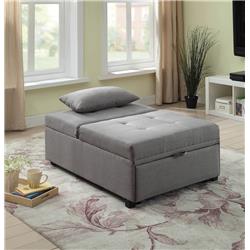 Bm183225 Fabric Upholstered Lift Up Futon Sofa With Pillow, Gray - 34 X 43.5 X 31 In.