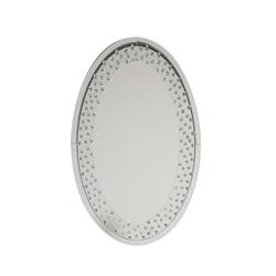 Bm185404 Clear Accent Wall Mirror With Round Crystal Inserts - 35.43 X 1.77 X 23.62 In.