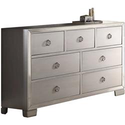 Bm185424 Seven Drawer Dresser With Mirror Insert Front Trim, Platinum - 34.13 X 15.43 X 57.24 In.