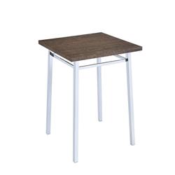 Bm186922 Contemporary Style Square Wood & Metal Bar Table, Brown & Silver - 42 X 30 X 30 In.
