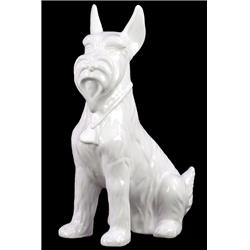 Bm180562 Sitting Scottish Terrier Dog Figurine In Ceramic, White - 13 X 9 X 5 In.