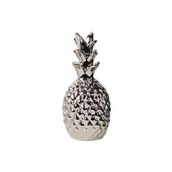 Bm180631 Polished Pineapple Figurine In Ceramic, Silver - 10 X 4 X 4 In.
