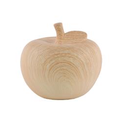 Bm180643 Decorative Apple Figurine In Ceramic, Large - Cream - 6 X 6.5 X 6.5 In.