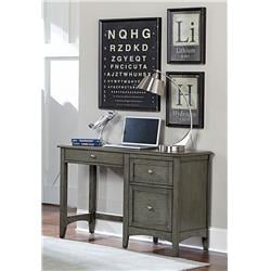 Bm181924 Wooden Writing Desk With Keyboard Tray & 2 Drawers, Gray - 31 X 18 X 47.75 In.