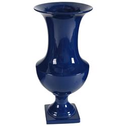 Bm180947 Ceramic Urn With Flared Opening, Blue