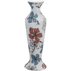 Bm180970 Ceramic Candle Holder With Floral Motifs, Multi Color