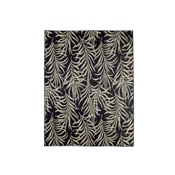 Bm181206 Contemporary Area Rug With Foliage Pattern In Polypropylene, Black & Beige - 0.4 X 63 X 90 In.