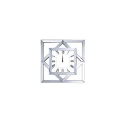 Bm184768 Square Shape Mirror Framed Wooden Analog Wall Clock, White - 19.69 X 1.97 X 19.69 In.