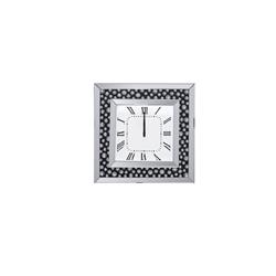 Bm184770 Beveled Mirror Frame Textured Analog Wall Clock, Black & White - 19.69 X 1.97 X 19.69 In.