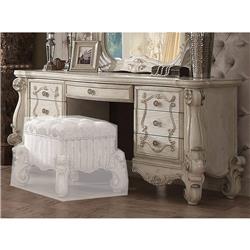 Bm185876 30.98 X 21.14 X 66.93 In. Traditional Style Wooden Vanity Desk With Seven Drawers, Bone White