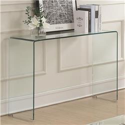 Bm184942 29.5 X 43.25 X 13.75 In. Contemporary Style Minimal Clear Glass Sofa Table, Clear