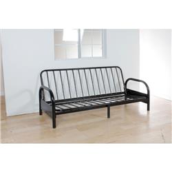 Bm186030 Contemporary Metal Adjustable Sofa Frame With Metal Armrests, Black - 48 X 39 X 78 In.