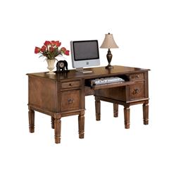 Bm190077 Rectangular Spacious Wooden Desk With Pilaster Leg Storage & Keyboard Tray - Brown - 30 X 60 X 30 In.