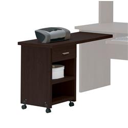 Bm177550 Wooden Computer Side Desk With 1 Drawer & 2 Shelves - Espresso Brown - 47 X 18 X 25 In.