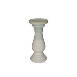 Bm188151 Dual Tone Ceramic Candle Holder In Traditional Style - White & Green