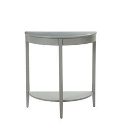 Bm191265 Wooden Half Moon Shaped Console Table With One Open Bottom Shelf - Gray - 26 X 13 X 28 In.